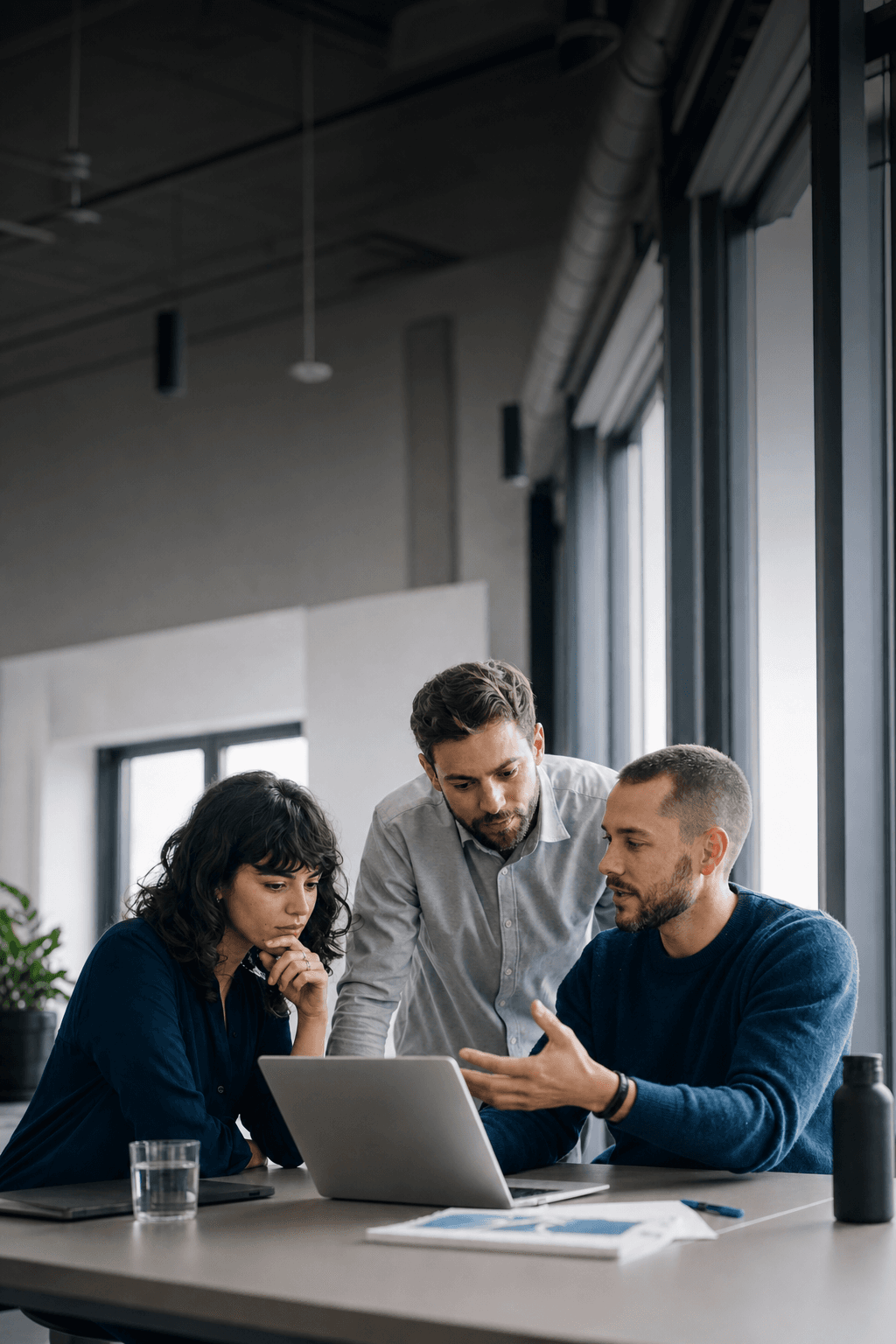 A team taking part in a practical AI learning session